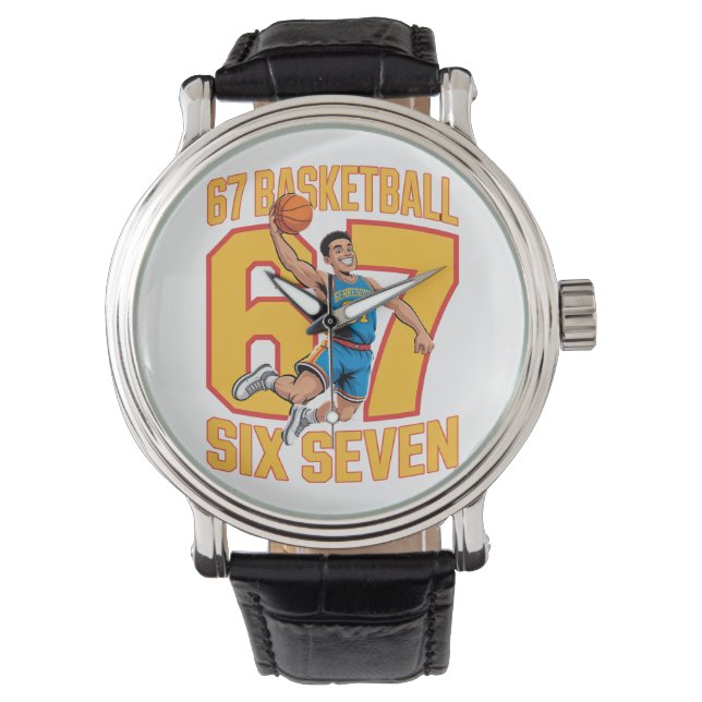 67 Basketboll Six Seven Meme Armbandsur (Framsida)