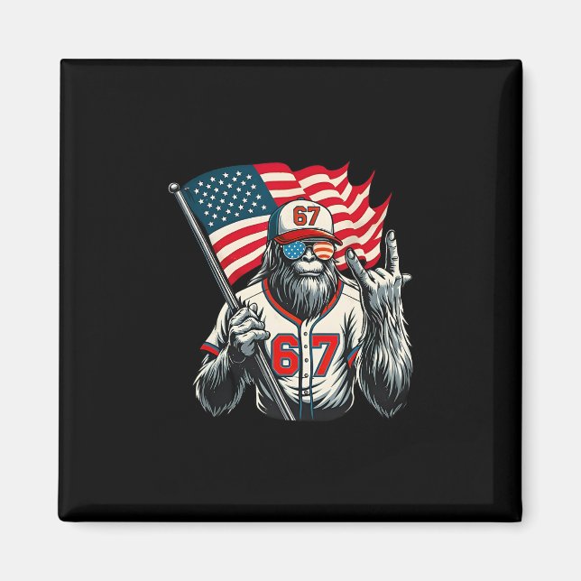67 Bigfoot Meme Funny Sex Seven Gen Alpha Slang Magnet (Framsidan)