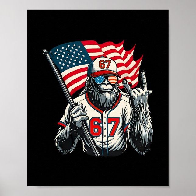 67 Bigfoot Meme Funny Sex Seven Gen Alpha Slang Poster (Framsidan)