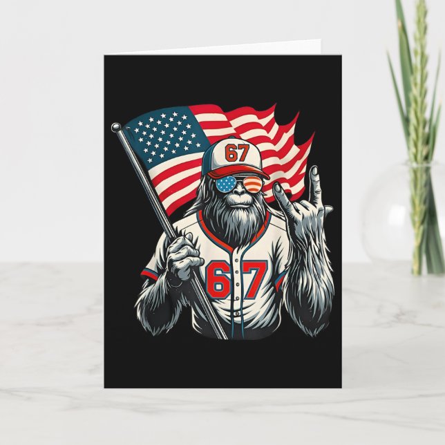 67 Bigfoot Meme Rolig Six Seven Gen Alpha Slang  Kort (Framsida)