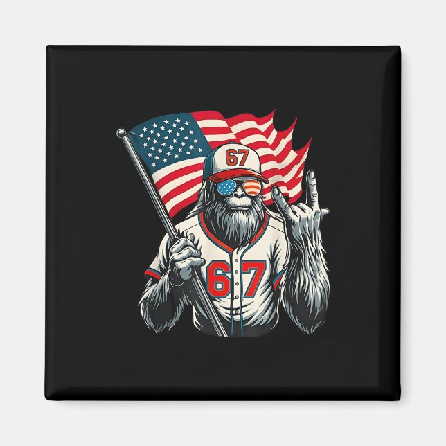 67 Bigfoot Meme Rolig Six Seven Gen Alpha Slang  Magnet (Framsidan)