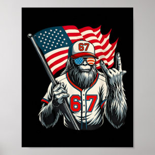 67 Bigfoot Meme Rolig Six Seven Gen Alpha Slang Poster