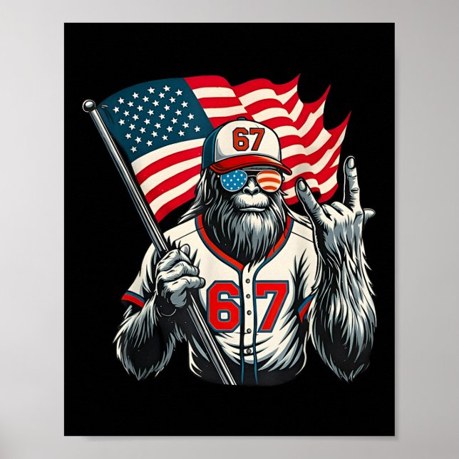 67 Bigfoot Meme Rolig Six Seven Gen Alpha Slang  Poster (Framsidan)