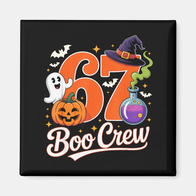 67 boo besättning rolig halloween spök häxa pumpa magnet (Framsidan)