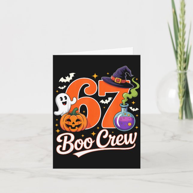 67 boo besättning rolig halloween spöke häxa pumpa kort (Framsida)
