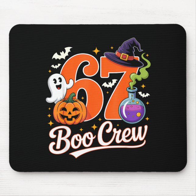 67 boo besättning rolig halloween spöke häxa pumpa musmatta (Framsidan)