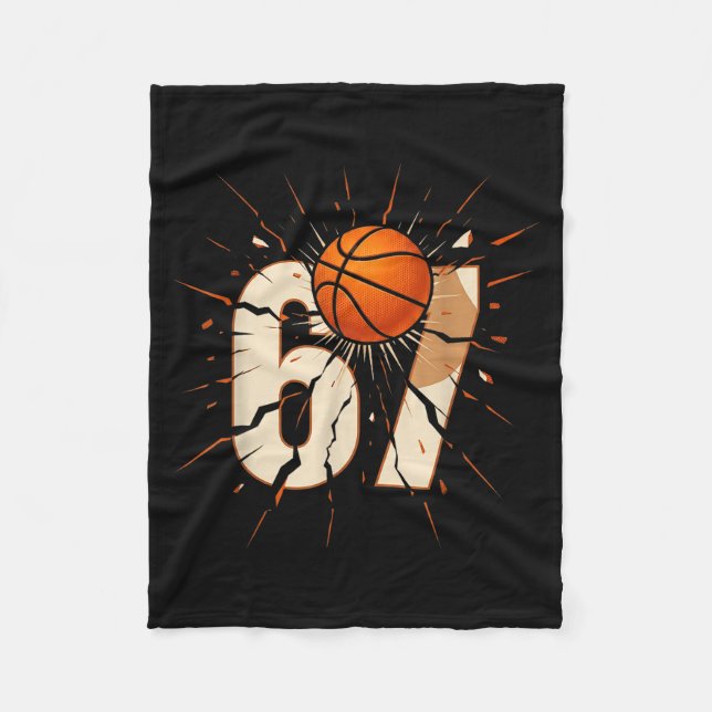 67 Brainrot Ungdom Basket Drip - Roliga Barn 67  Fleecefilt (Framsidan)