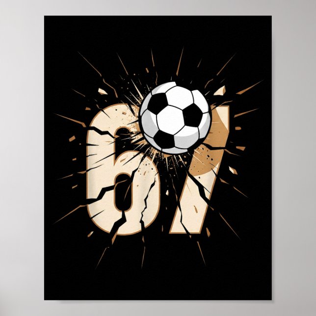 67 Brainrot Ungdom Fotbollsdroppe - Roliga Barn 67 Poster (Framsidan)