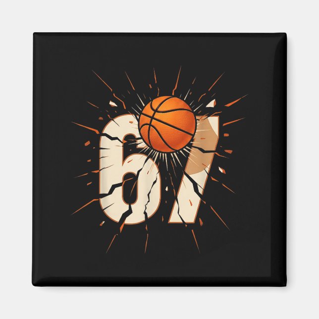 67 Brainrot Youth Basketball Drip - Funny Kids 67  Magnet (Framsidan)