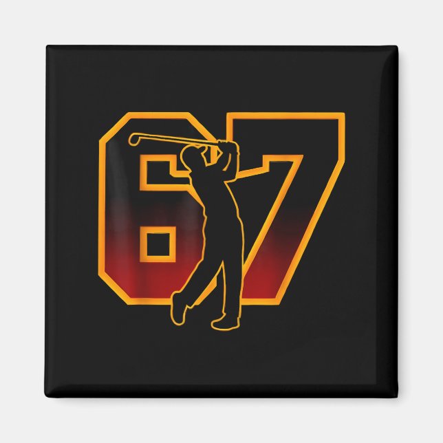 67 Brainrot Youth Golf Drip - Funny Kids 67  Magnet (Framsidan)