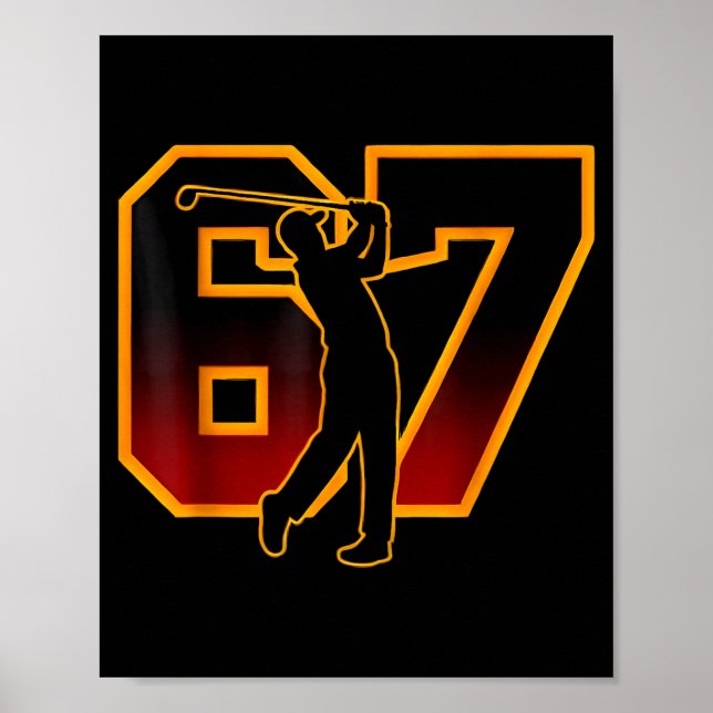 67 Brainrot Youth Golf Drip - Funny Kids 67  Poster (Framsidan)