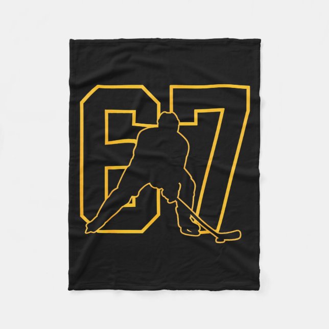 67 Brainrot Youth Ice Hockey Drip - Funny Kids 67  Fleecefilt (Framsidan)