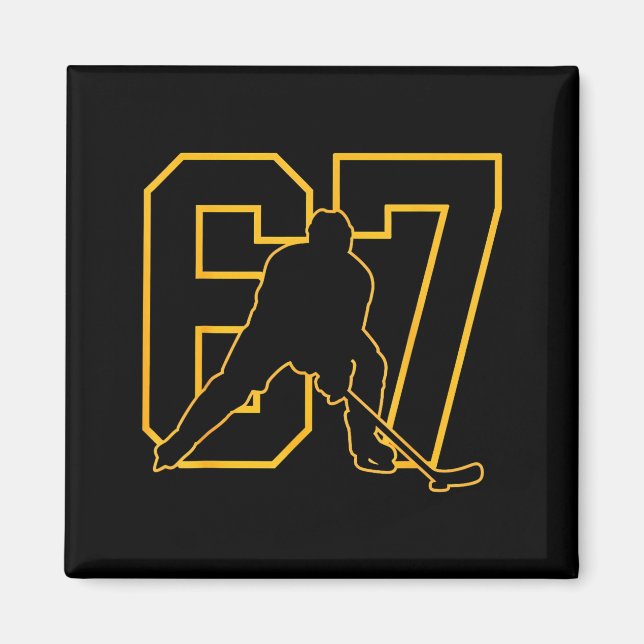 67 Brainrot Youth Ice Hockey Drip - Funny Kids 67  Magnet (Framsidan)