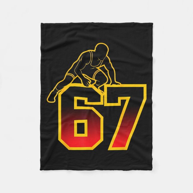 67 Brainrot Youth Wrestling Drip - Funny Kids 67  Fleecefilt (Framsidan)