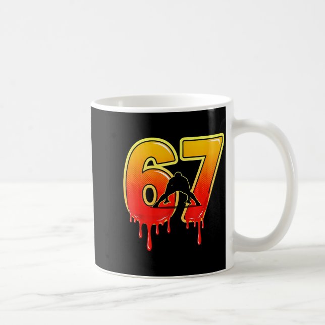 67 Brainrot Youth Wrestling Drip - Funny Kids 67  Kaffemugg (Höger)
