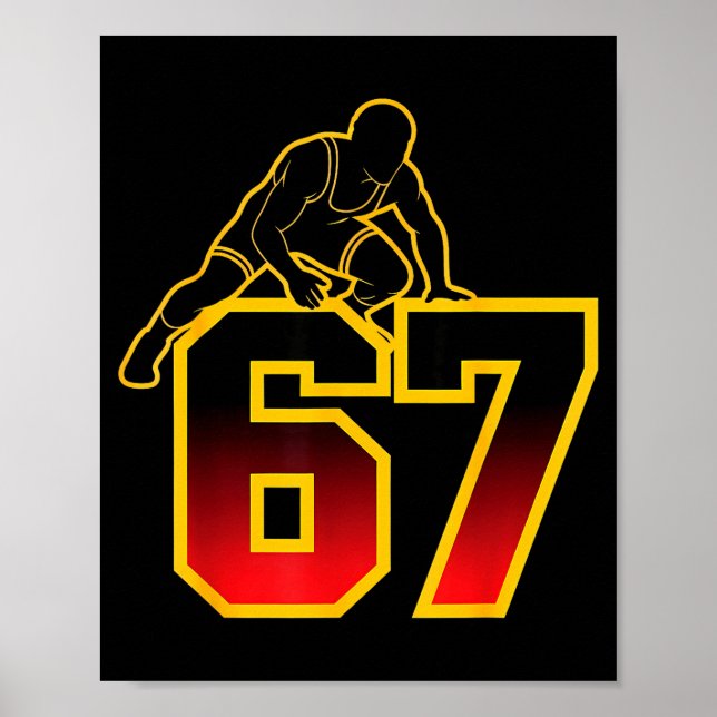 67 Brainrot Youth Wrestling Drip - Funny Kids 67  Poster (Framsidan)