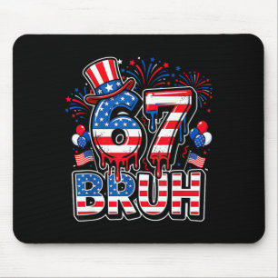 67 bruh amerikansk flagga sex sju rolig 4 juli musmatta