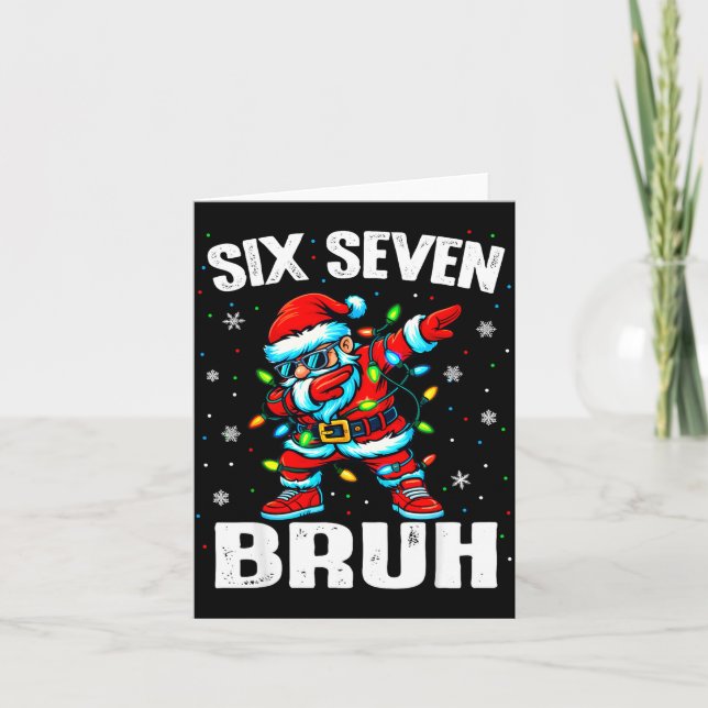 67 Bruh Christmas Six Seven Meme Dab Santa  Kort (Framsida)