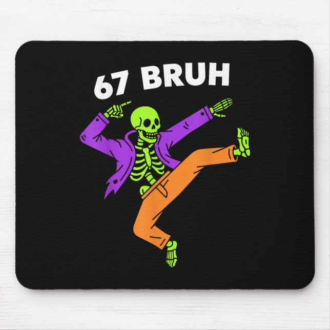 67 Bruh Halloween Dabbing Skeleton Meme 6 7 Number Musmatta (Framsidan)