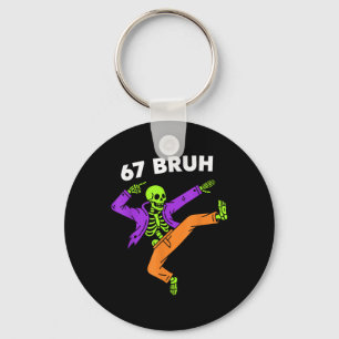 67 Bruh Halloween Dabbing Skelett Meme 6 7 Nummer Nyckelring