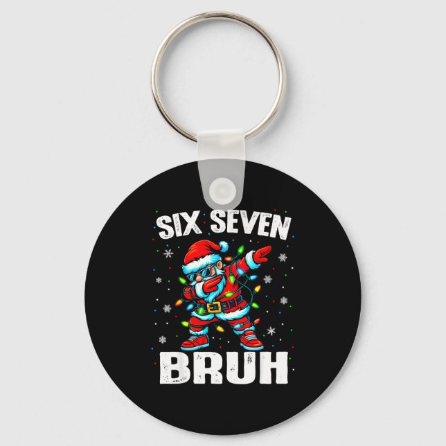 67 Bruh jul Six Seven Meme Dab Tomte  Nyckelring (Framsida)