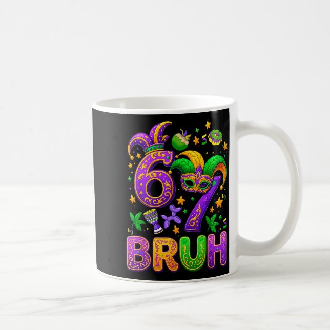 67 Bruh Mardi Gras Jester Mask New Orleans  Kaffemugg (Höger)