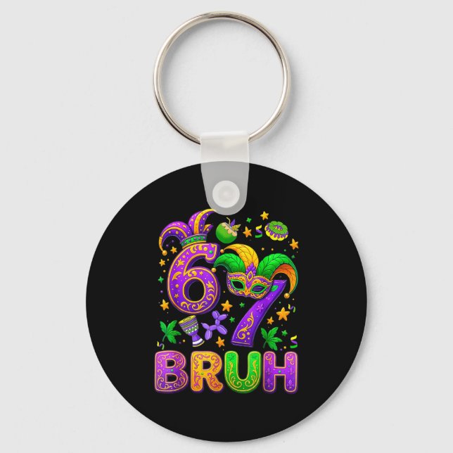 67 Bruh Mardi Gras Narrmask New Orleans _1  Nyckelring (Framsida)