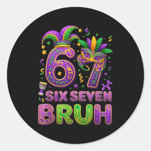67 Bruh Mardi Gras Narrmask New Orleans Runt Klistermärke