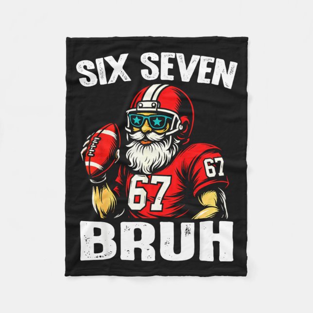67 Bruh Meme Christmas Football Santa Six Seven  Fleecefilt (Framsidan)