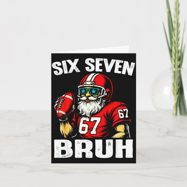 67 Bruh Meme Christmas Football Santa Six Seven  Kort (Framsida)