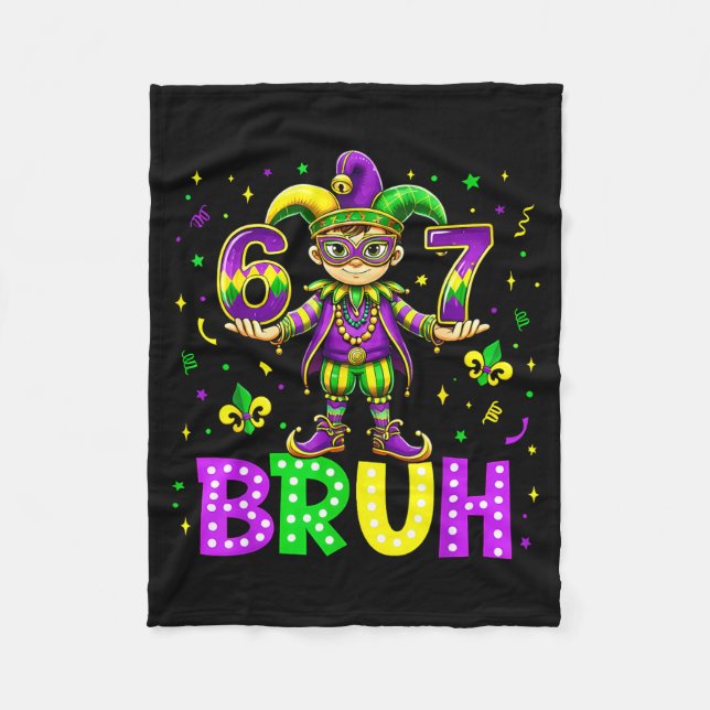 67 Bruh Meme Mardi Gras Fett Tisdag Glad Mardi Gr Fleecefilt (Framsidan)