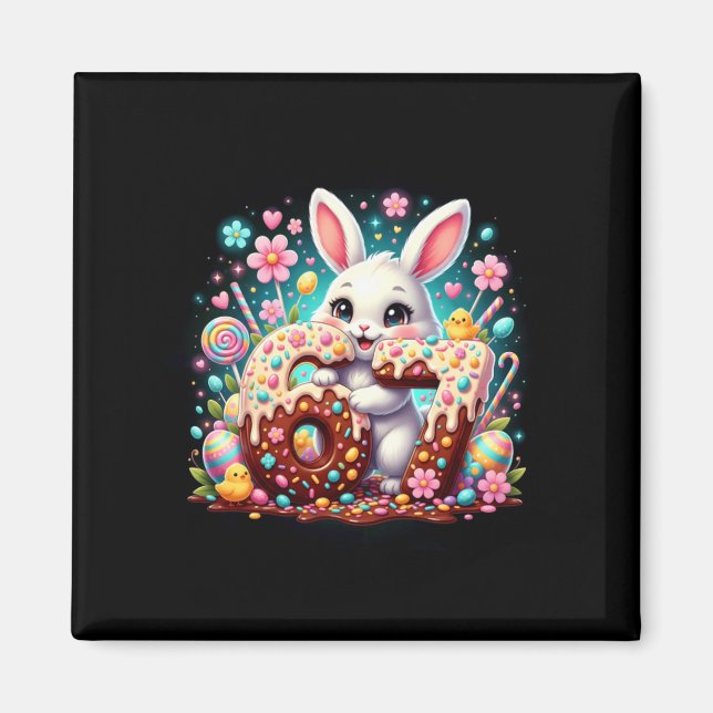 67 Bunny Six Seven 6 7 Påskdag Barn Magnet (Framsidan)