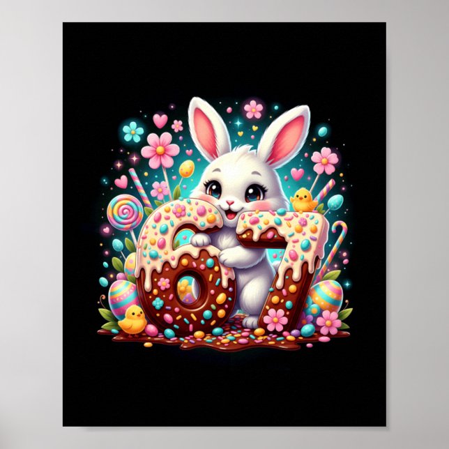 67 Bunny Six Seven 6 7 Påskdag Barn Poster (Framsidan)