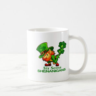 67 busiga roliga Six Seven 6 7 meme St. Patric Kaffemugg