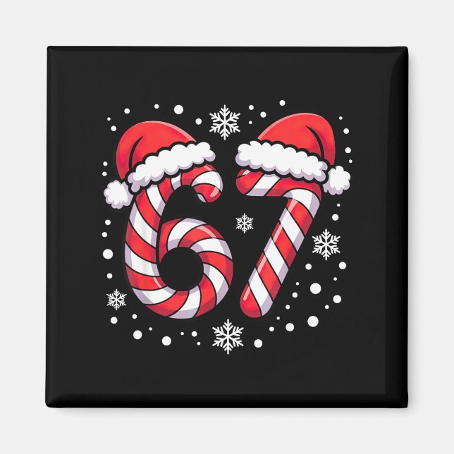 67 Candy Canes Santa  Magnet (Framsidan)