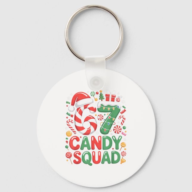 67 Candy Squad Christmas Brainrot Funny Xmas Light Nyckelring (Framsida)