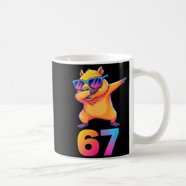 67 Capybara Six Seven Meme Animal Cool Capybara Da Kaffemugg (Höger)