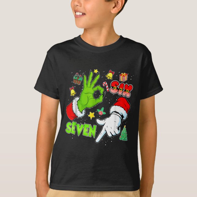 67 Christmas 6 7 Meme Elf Santa Pajamas Gen Alpha  T Shirt (Framsida)