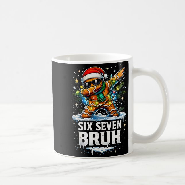 67 Christmas 6 7 Meme Gingerbread Man Xmas Pajamas Kaffemugg (Höger)