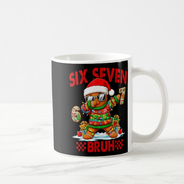 67 Christmas 6 7 Meme Gingerbread Man Xmas Pajamas Kaffemugg (Höger)