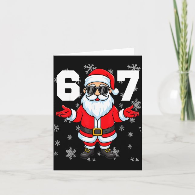 67 Christmas 6 7 Meme Pajamas 67 Bruh Slang  Kort (Framsida)