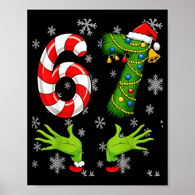 67 Christmas 6 7 Meme Pajamas 67 Bruh Slang  Poster (Framsidan)