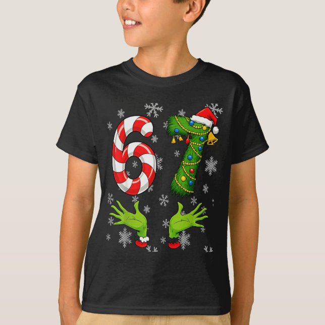 67 Christmas 6 7 Meme Pajamas 67 Bruh Slang  T Shirt (Framsida)