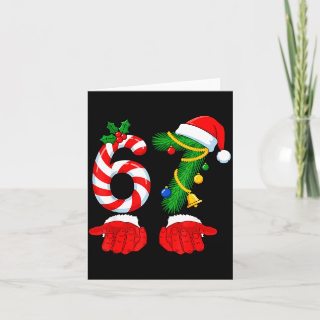 67 Christmas 6 7 Meme Pajamas For Kids Women Men S Kort (Framsida)