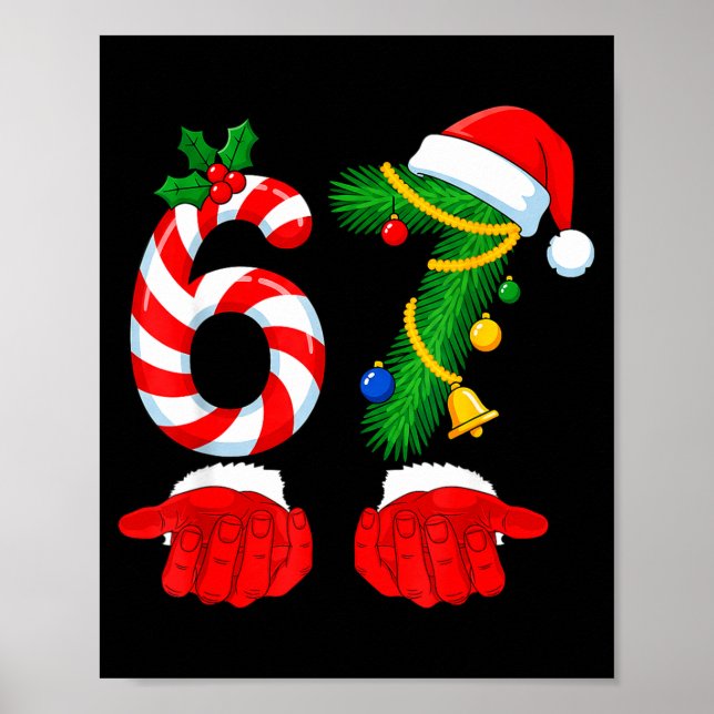 67 Christmas 6 7 Meme Pajamas For Kids Women Men S Poster (Framsidan)