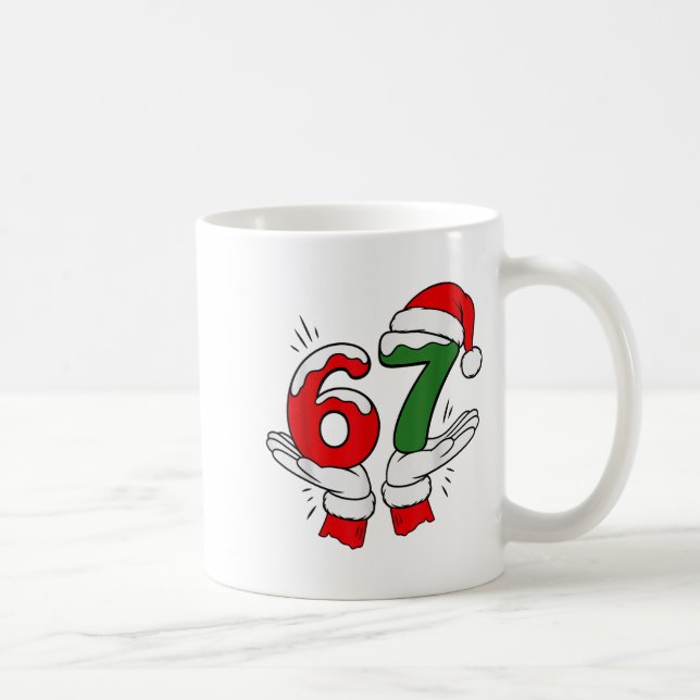 67 Christmas 6 7 Meme Pajamas Holiday Gen Alpha Sl Kaffemugg (Höger)