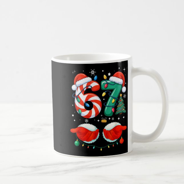 67 Christmas 6 7 Meme Pajamas Holiday Gen Alpha Sl Kaffemugg (Höger)