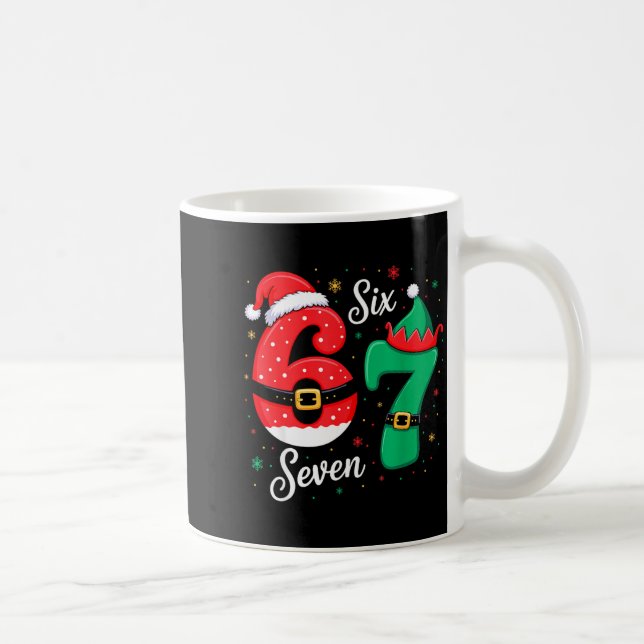 67 Christmas 6 7 Meme Pajamas Holiday Gen Alpha Sl Kaffemugg (Höger)