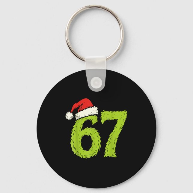 67 Christmas 6 7 Meme Pajamas Holiday Gen Alpha Sl Nyckelring (Framsida)