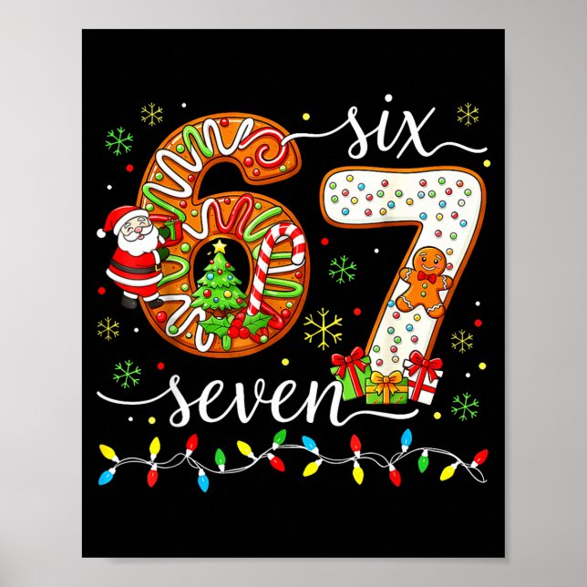 67 Christmas 6 7 Meme Pajamas Holiday Gen Alpha Sl Poster (Framsidan)